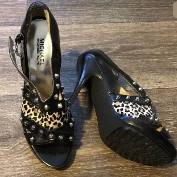 Michael Kors patent leather animal print heels - Picture 3 of 4